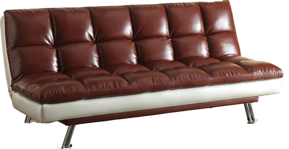Adjustable Sofa, Dark Red PU PU, Foam, Memory Foam, Me Dark Red PU
