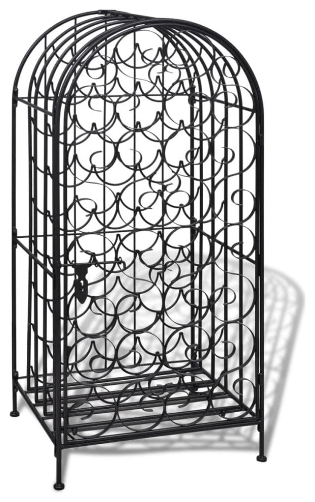 vidaXL Wine Rack Wine Bottle Holder for 35 Bottles Floor Wine Cabinet Metal