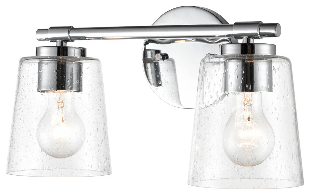 2-Light 15" Chrome Bathroom Vanity Light