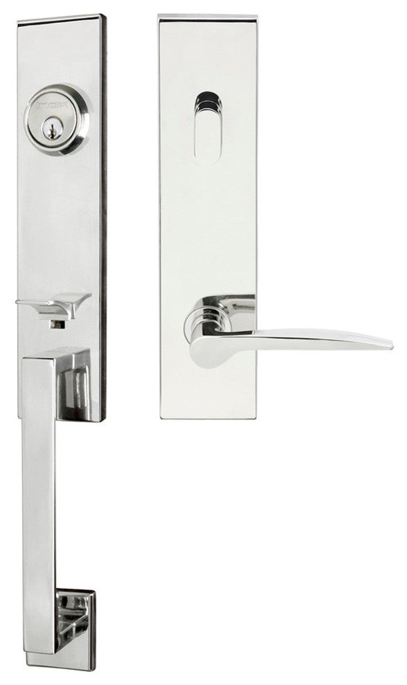 Toronto Lever, Tubular Entry Handleset, RHR, Polished Stainless Steel