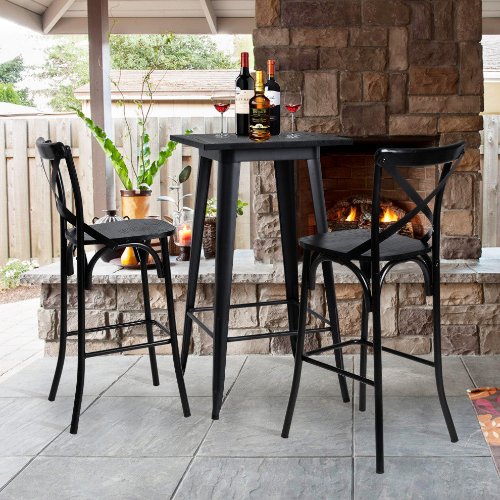 3 Piece Pub Table and Bar Chair Set