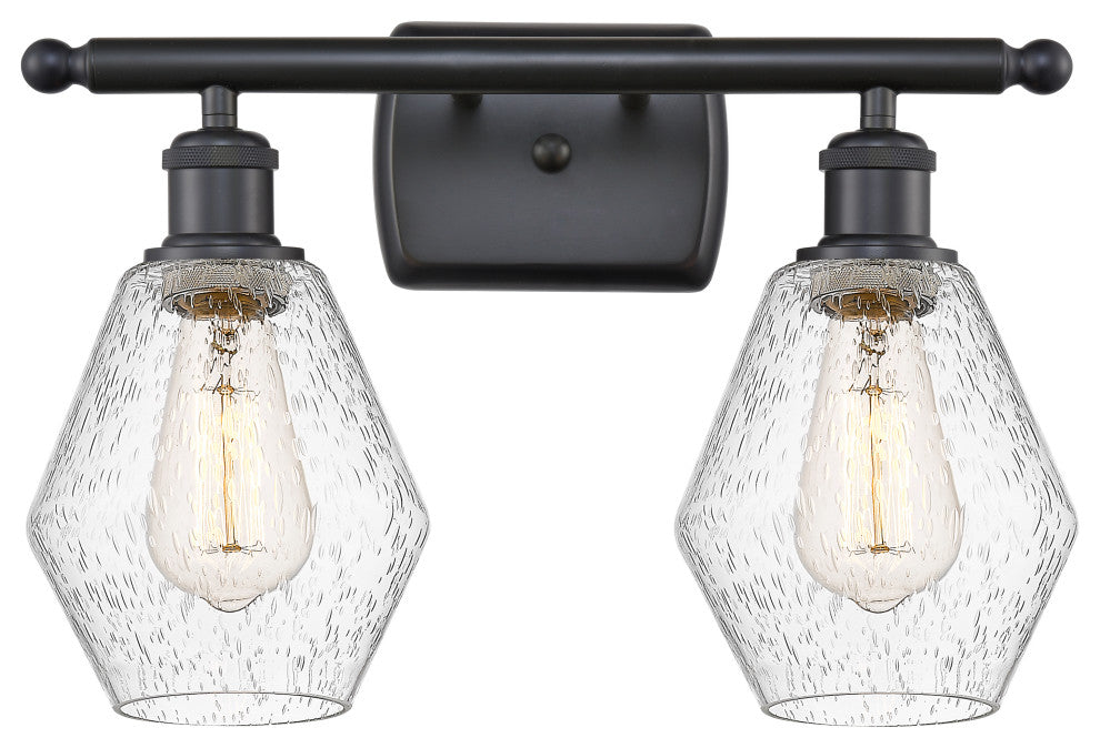 Innovations 516-2W-BK-G654-6 2-Light Bath Vanity Light, Matte Black