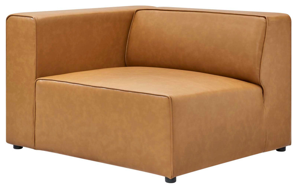 Sectional Sofa Set, Faux Vegan Leather, Tan, Modern, Living Lounge Hospitality