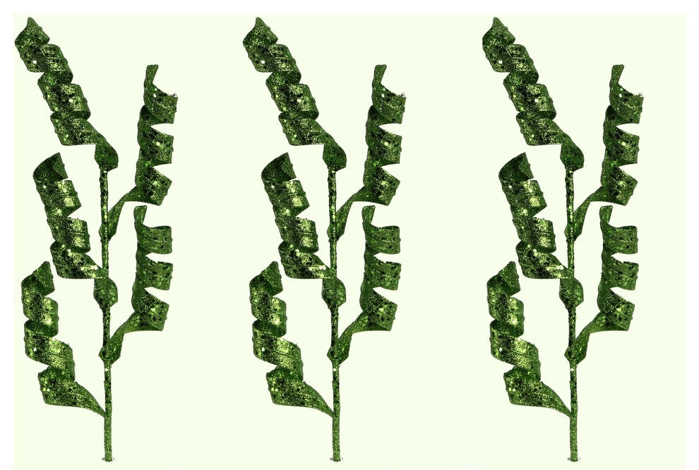 26"H Glitter Spiral Spray Christmas Decor, Green