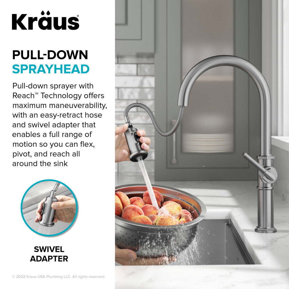 Sellette Pull-Down Kitchen Faucet, Matte Black, Model Kpf-4100mb