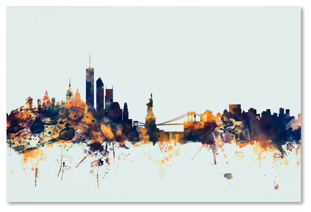 Michael Tompsett ''New York Skyline Blue'' Canvas Art, 30x47