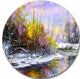 Autumn River, Landscape Disc Metal Wall Art, 23"