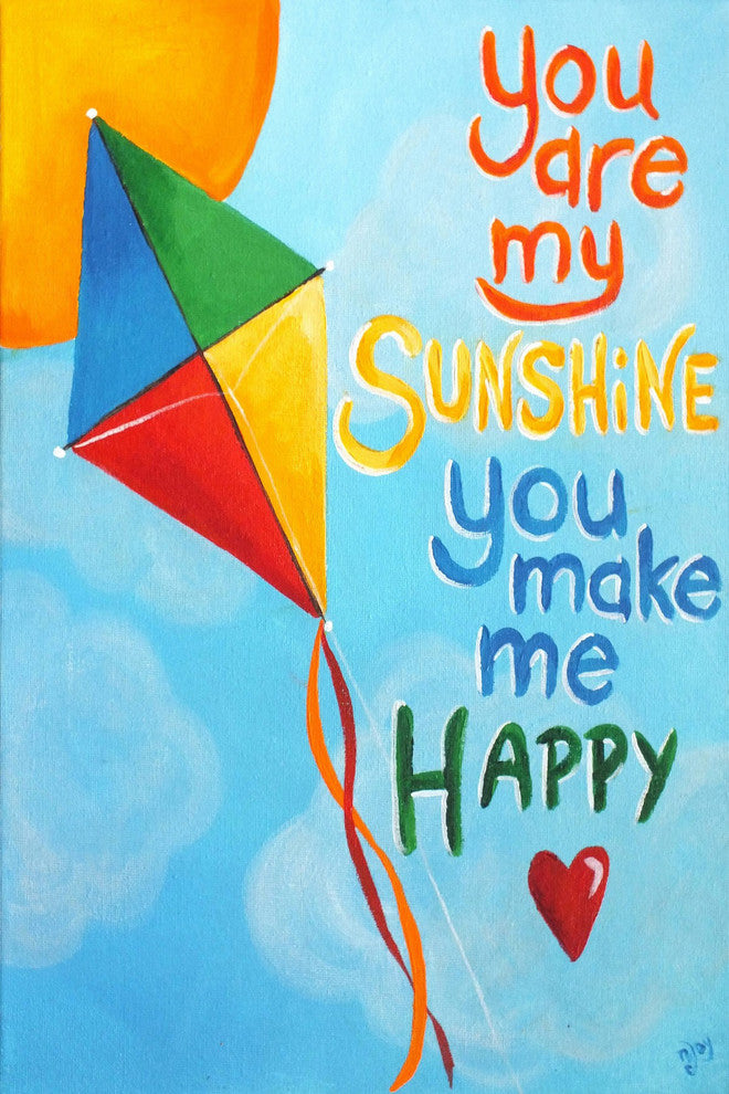 "Sunshine Kite" by Nicola Joyner Painting Print Wrapped Canvas, 12x18