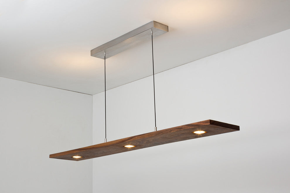 Cerno Vix LED Linear Pendant, Dark Stained Walnut, 2700k (Warm)