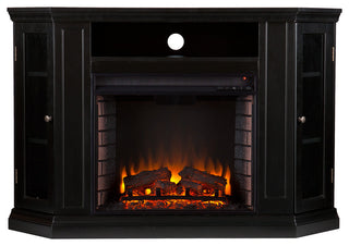 Lincoln Convertible Media Electric Fireplace, Black