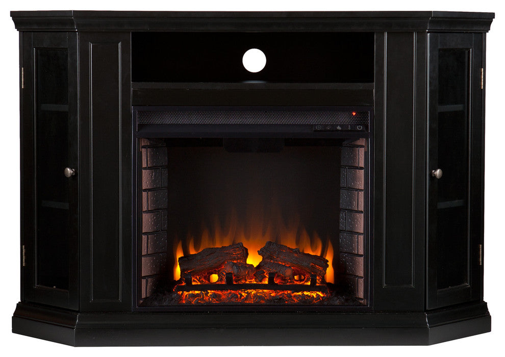 Lincoln Convertible Media Electric Fireplace, Black