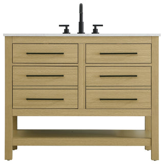 Home Living 42" Single Bathroom Vanity, Honey Brown