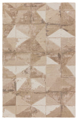 Agate Handmade Geometric Taupe/ Cream Area Rug 5'X8'