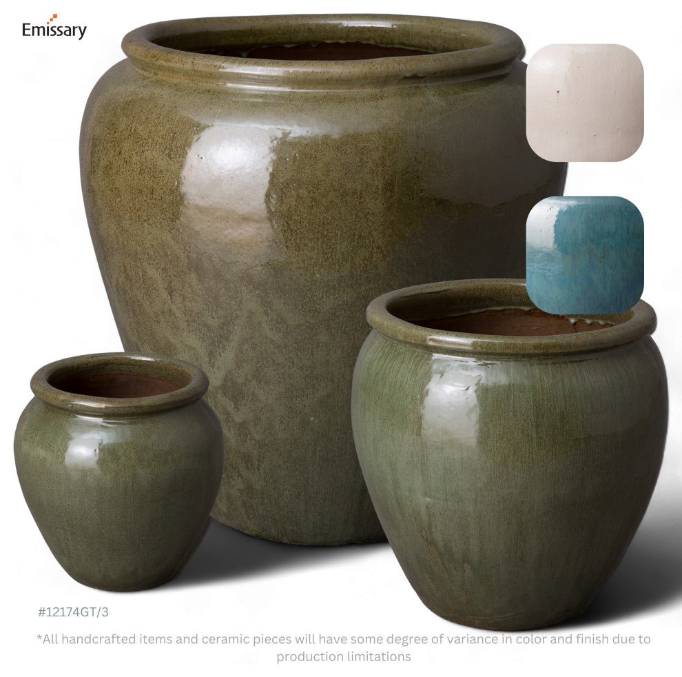 Round Planter, Tea Green 14.5X14.5"H