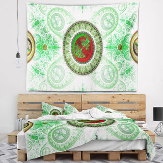 Light Green Psychedelic Relaxing Art Abstract Wall Tapestry, 92"x78"