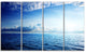 "Blue Caribbean Sea And Perfect Blue Sky" Seascape Art Canvas, 4 Panels, 48"x28"