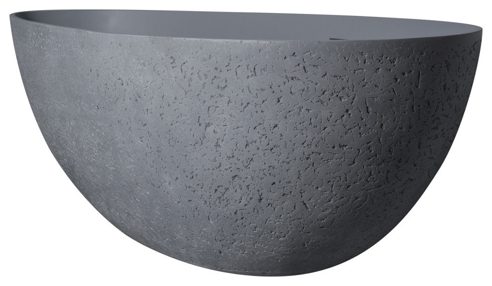 65 in.W Solid Surface Freestanding Flatbottom Soaking Bathtub
