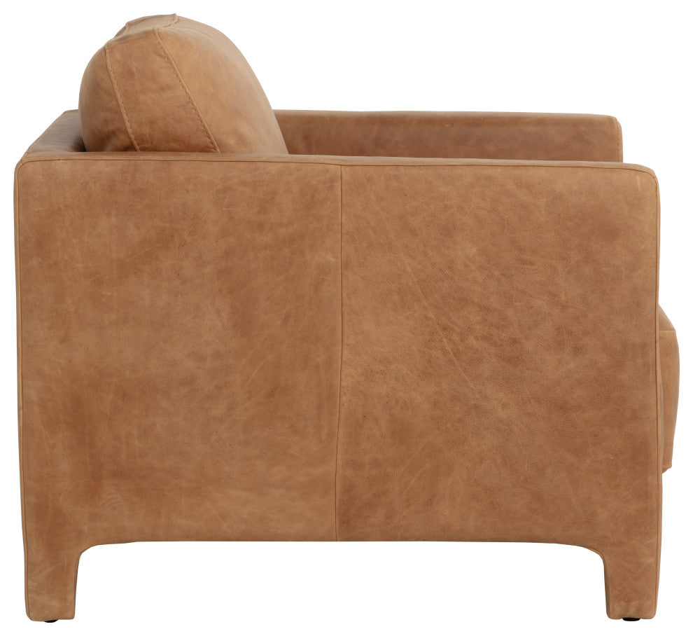 Rodney Lounge Chair, Camel Leather