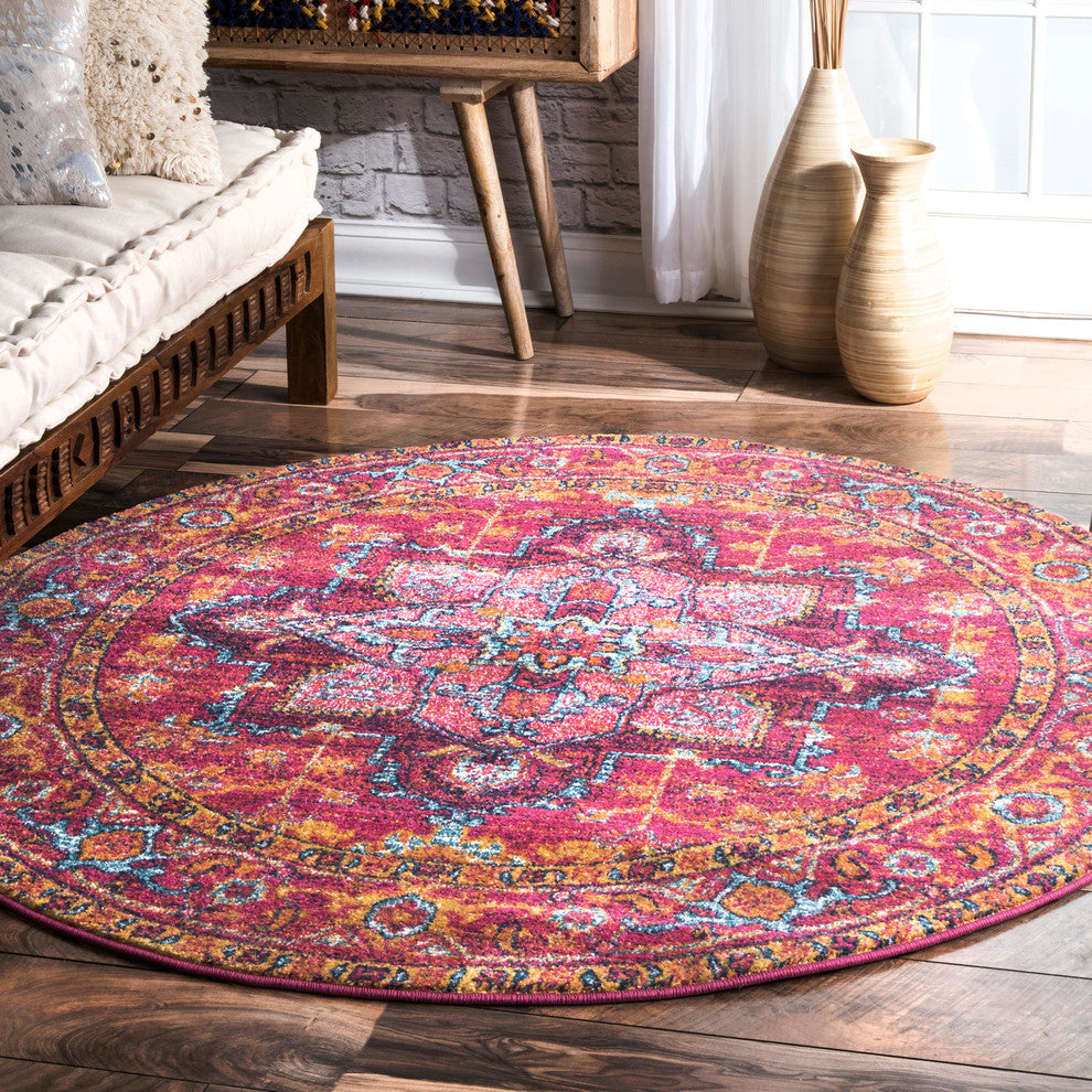 Nuloom Traditional Bohemian Area Rug, Hot Pink 8'