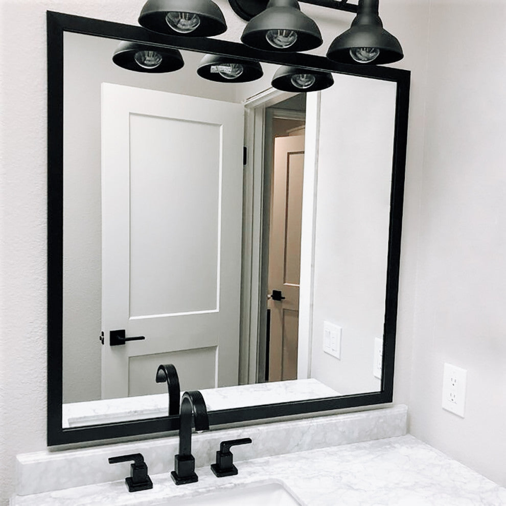 Ellis Framed Wall Mirror, Black, 36"x36"