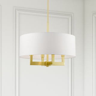 Cresthaven 4 Light Satin Brass Pendant Chandelier
