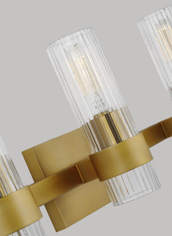 Geneva 3-Light Vanity, Burnished Brass