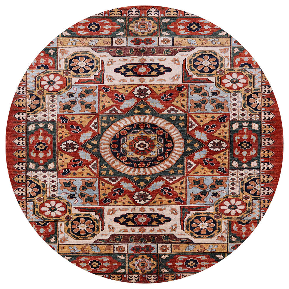 Ahgly Company Indoor Round Mid-Century Modern Area Rugs, 7' Round
