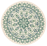 Safavieh Novelty Collection NOV607 Rug, Ivory/Teal, 6' Round