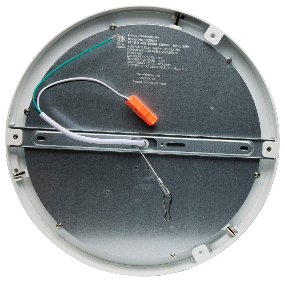 Blink - 25W- 13" Surface Mount LED - 4000K- Round Shape - White Finish - 120V