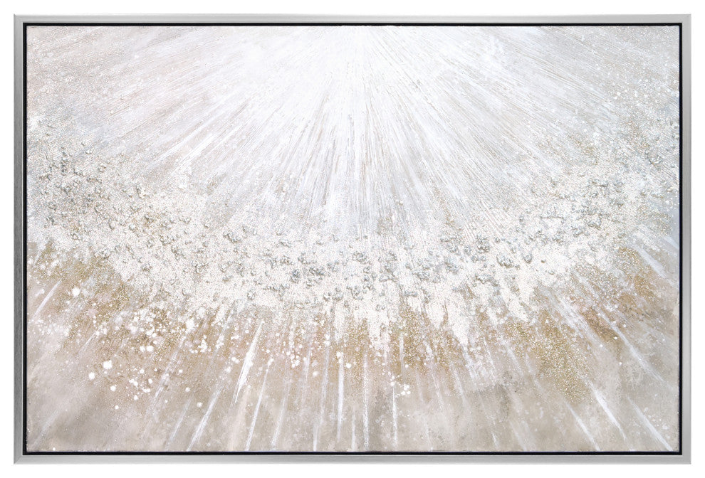 Silver Pellets Textured Metallic Hand Painted Canvas Wall Art, Mar-Cb9811-4832f