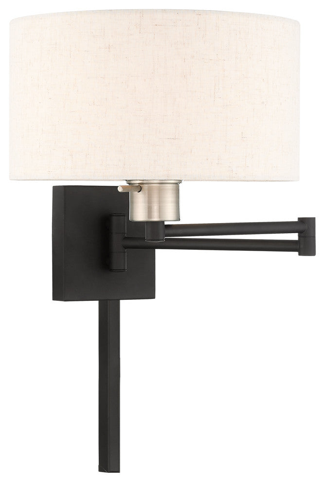 Livex Lighting Black 1-Light Swing Arm Wall Lamp