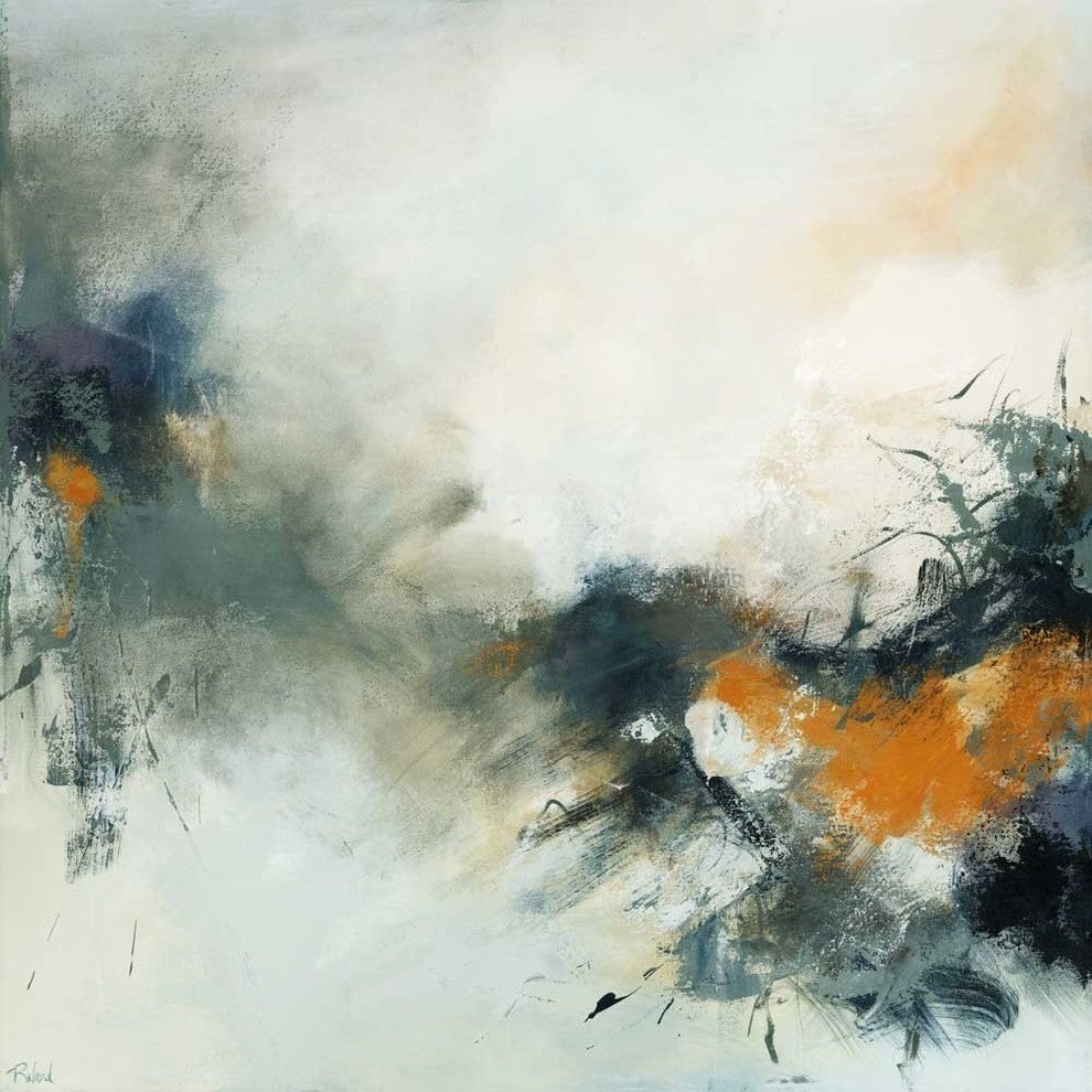 Transition Fine Art Giant Canvas Print, Gray, Orange, 54"x54"