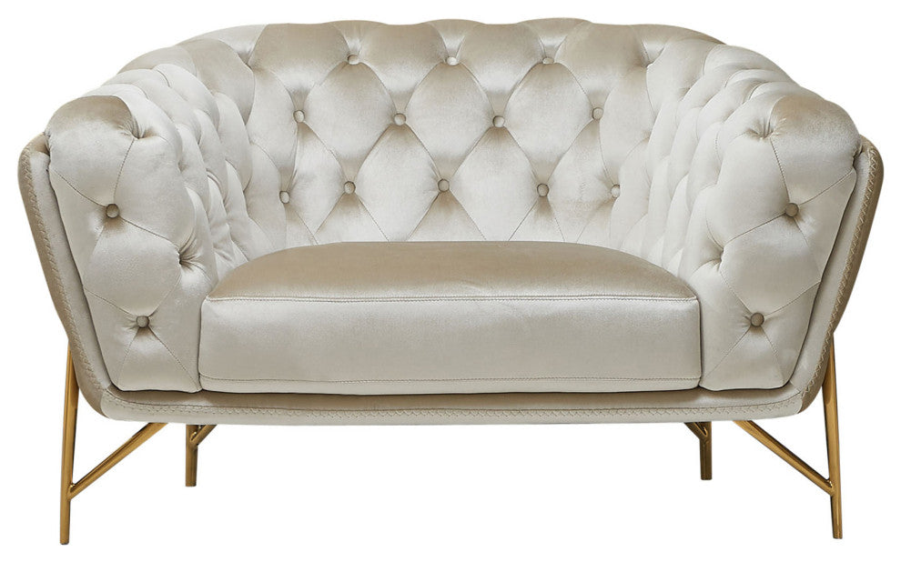 Divani Casa Stella Transitional Beige Velvet Chair