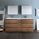 Lazzaro 72" Rosewood Double Sink Vanity Set, Fiora Faucet, Brushed Nickel