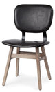 HomeRoots Black Faux Leather Wrap Brown Solid Wood With Iron Base Dining Chair