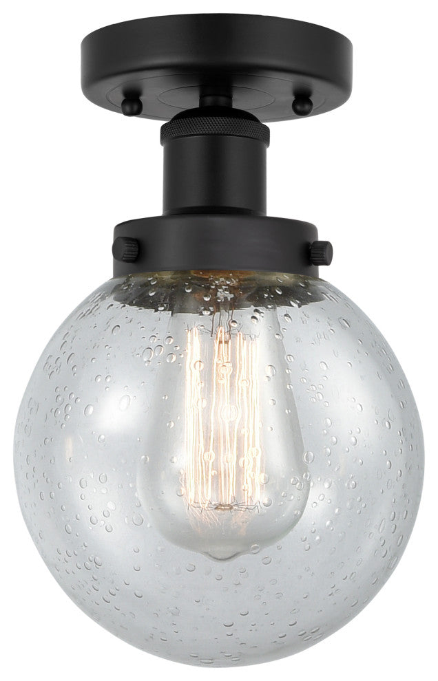 Beacon 1-Light 6.5" Semi-Flush Mount Matte Black