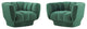 Tufted Armchair Accent Chair, Set of 2, Velvet, Green, Modern, Lounge