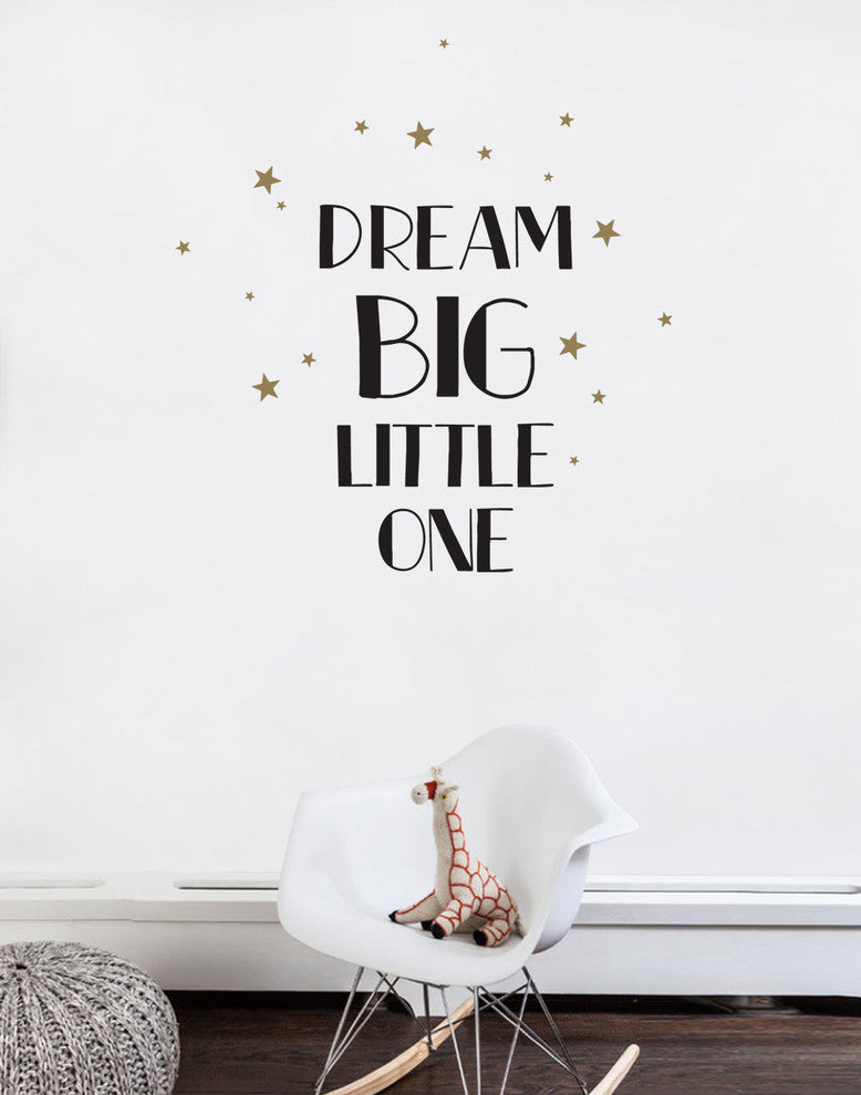 Dream Big Little One Quote Lettering Wall Decal