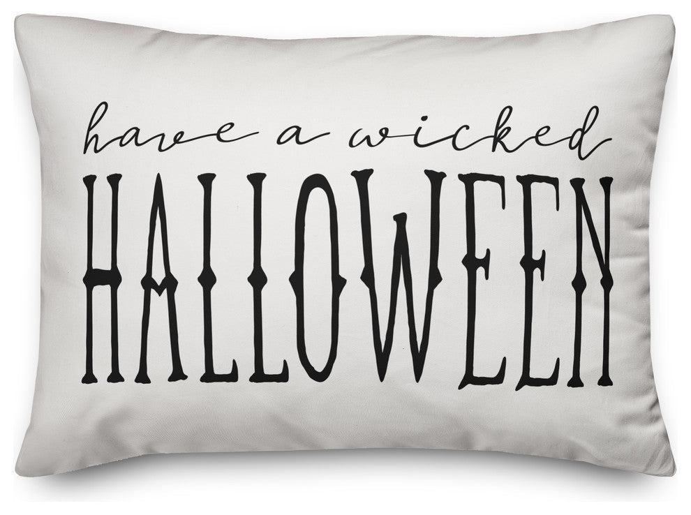 Have a Wicked Halloween White 14"x20" Throw Pillow