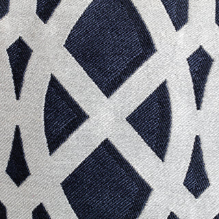 Sark Blue 18" x 18" x 18" Blue and Ivory Pouf