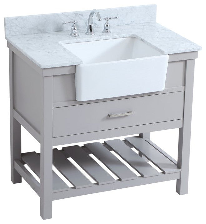 Home Living 22" Farmhouse Grey-Light Bathroom Vanity