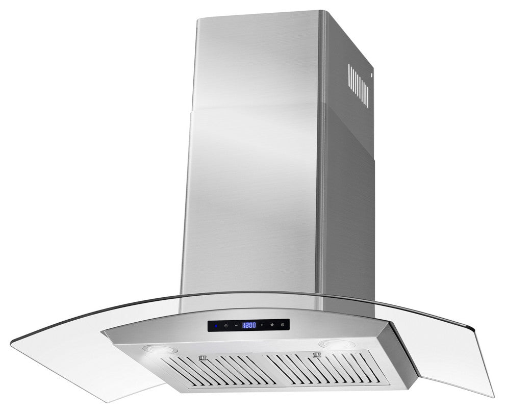 Cosmo 380 CFM Wall Mount Range Hood With Touch Controls, Stainless Steel, 36"