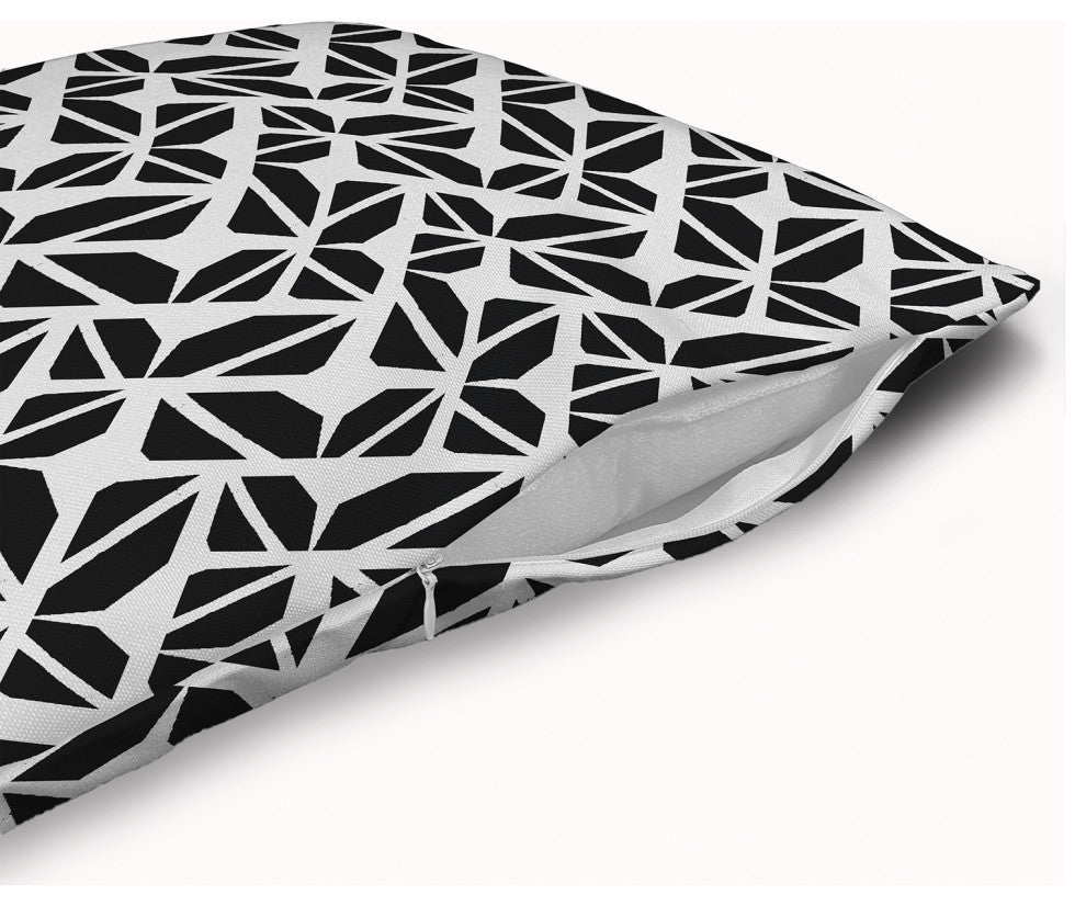 Kaleidoscope Graffiti Accent Pillow With Removable Insert, Black, 18"x18"
