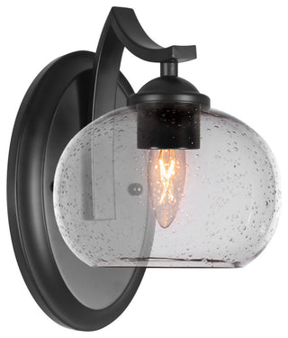 Zilo Wall Sconce Shown, Matte Black Finish With 7" Clear Bubble Glass