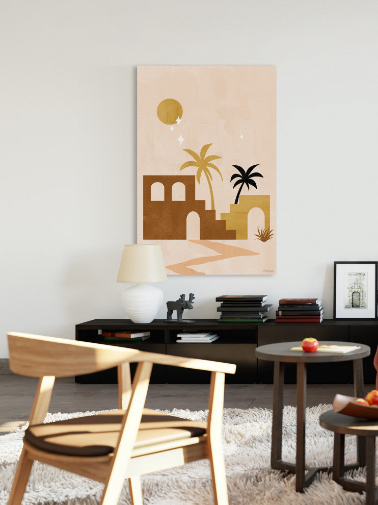 "Desert Ruins" Painting Print on Wrapped Canvas, 40x60