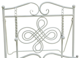 Metal Swirls Cookbook Stand, White