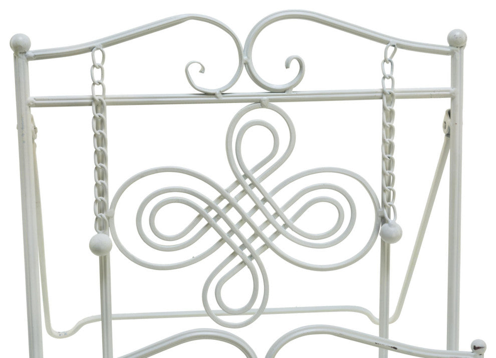 Metal Swirls Cookbook Stand, White
