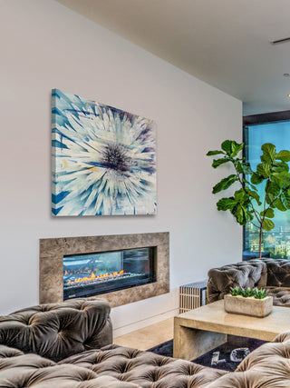 "White Burst Bloom" Painting Print on Wrapped Canvas, 24"x24"