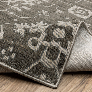 Iris Two-Tone Oriental Grey/ Light Grey Area Rug Runner