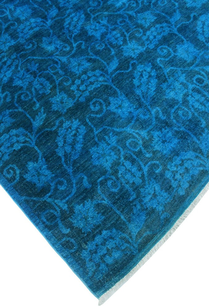 Overdyed Peshawar Ramila Blue and Rug, 4x7'5